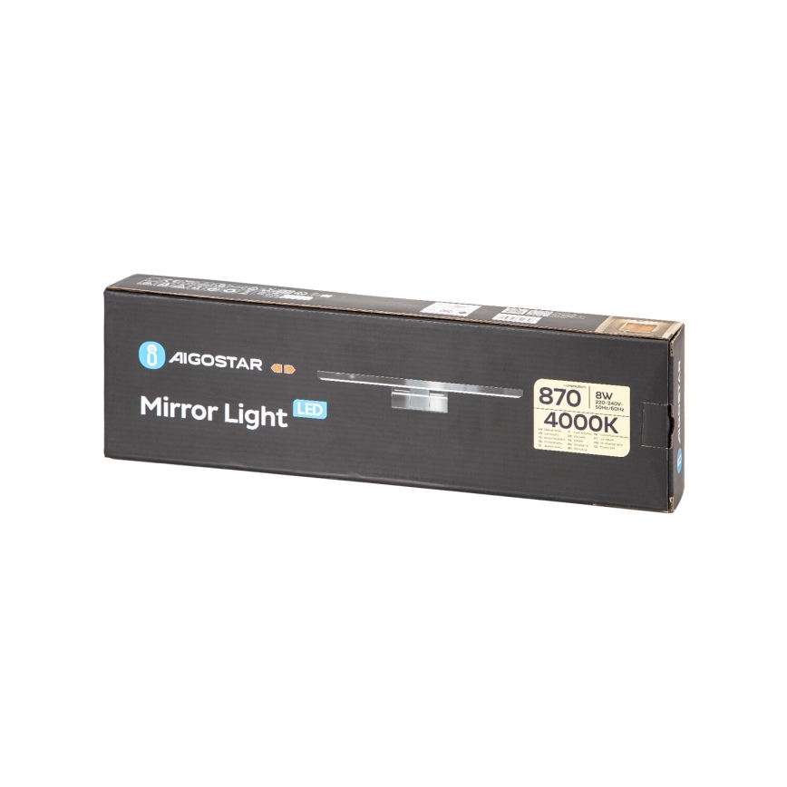 Aigostar - Illuminazione a LED per specchi da bagno LED/8W/230V 4000K 40cm IP44