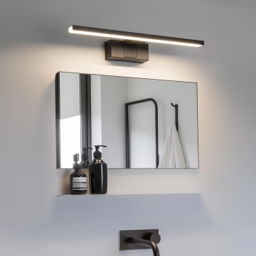 Aigostar - Illuminazione LED per specchio da bagno LED/8W/230V 4000K 40 cm IP44 nero