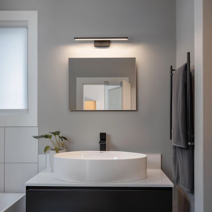 Aigostar - Illuminazione LED per specchio da bagno LED/8W/230V 4000K 40 cm IP44 nero