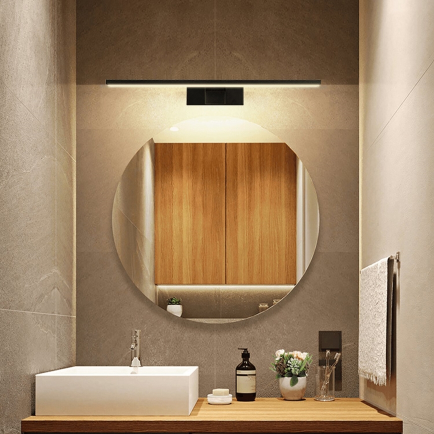 Aigostar - Illuminazione LED per specchio da bagno LED/8W/230V 4000K 40 cm IP44 nero