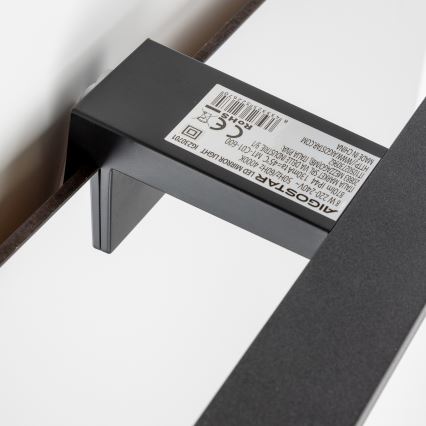 Aigostar - Illuminazione LED per specchio da bagno LED/8W/230V 4000K 40 cm IP44 nero