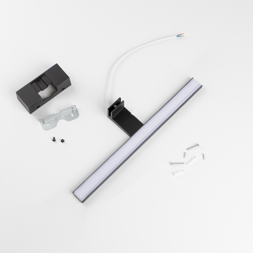 Aigostar - Illuminazione LED per specchio da bagno LED/8W/230V 4000K 40 cm IP44 nero