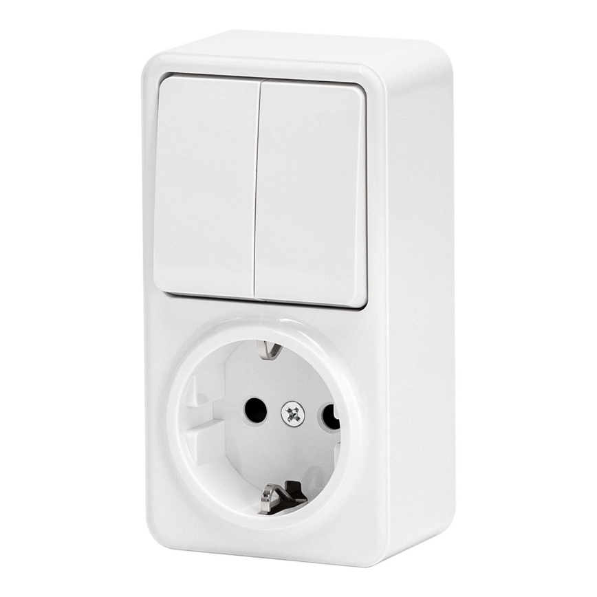 Aigostar - Interruttore 2P con presa 1x10A/250V
