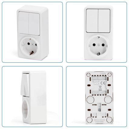 Aigostar - Interruttore 2P con presa 1x10A/250V