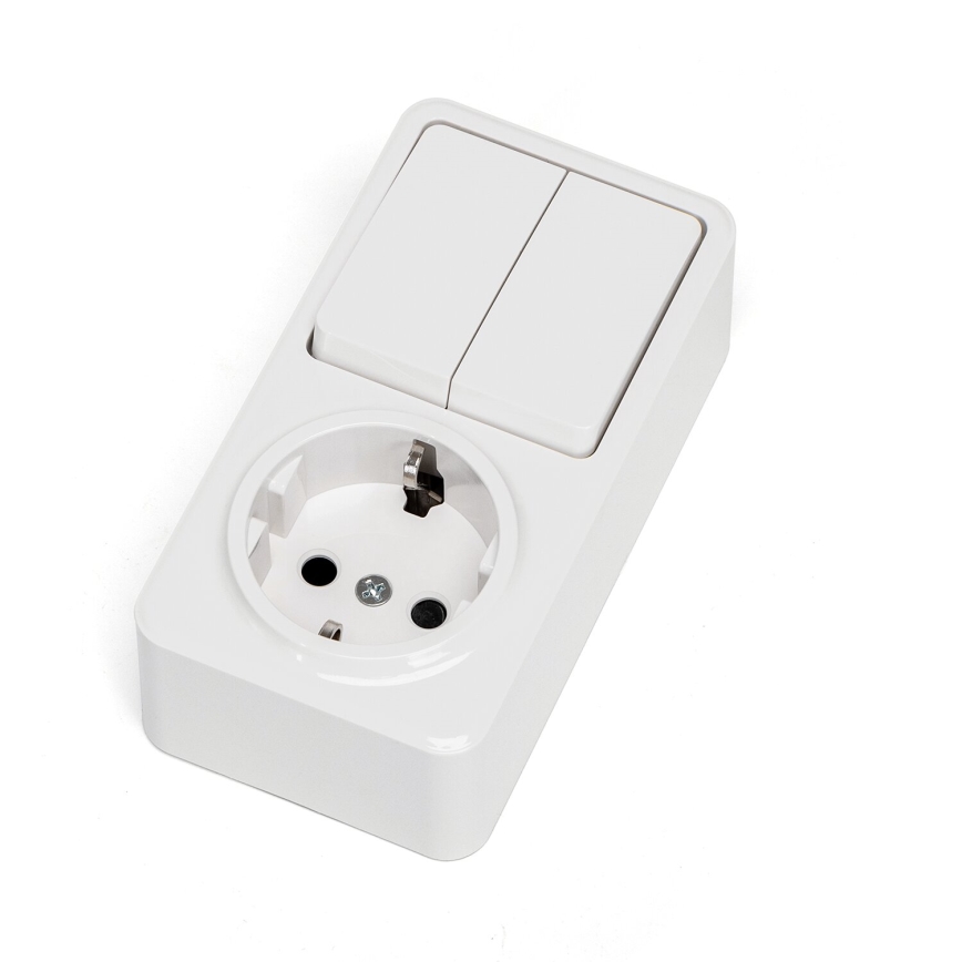 Aigostar - Interruttore 2P con presa 1x10A/250V