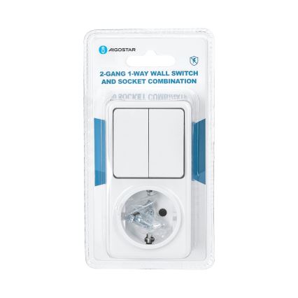 Aigostar - Interruttore 2P con presa 1x10A/250V