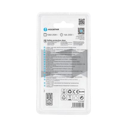 Aigostar - Interruttore 2P con presa 1x10A/250V