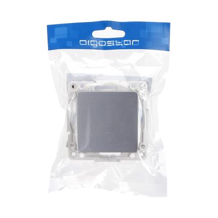 Aigostar - Interruttore a croce senza cornice n. 7, finitura argento