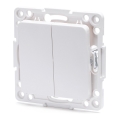 Aigostar - Interruttore deviatore doppio per scale senza cornice n. 6 bianco