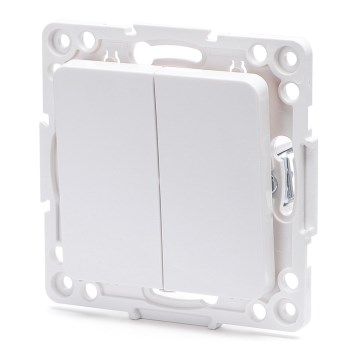 Aigostar - Interruttore deviatore doppio per scale senza cornice n. 6 bianco