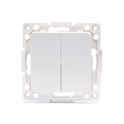 Aigostar - Interruttore deviatore doppio per scale senza cornice n. 6 bianco