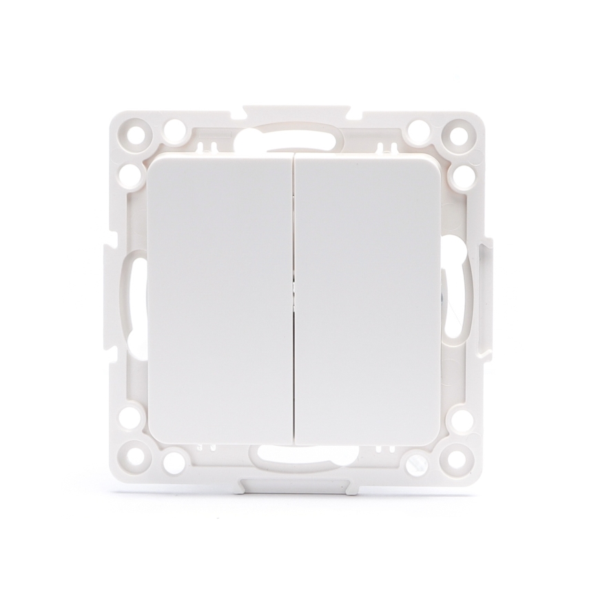Aigostar - Interruttore deviatore doppio per scale senza cornice n. 6 bianco