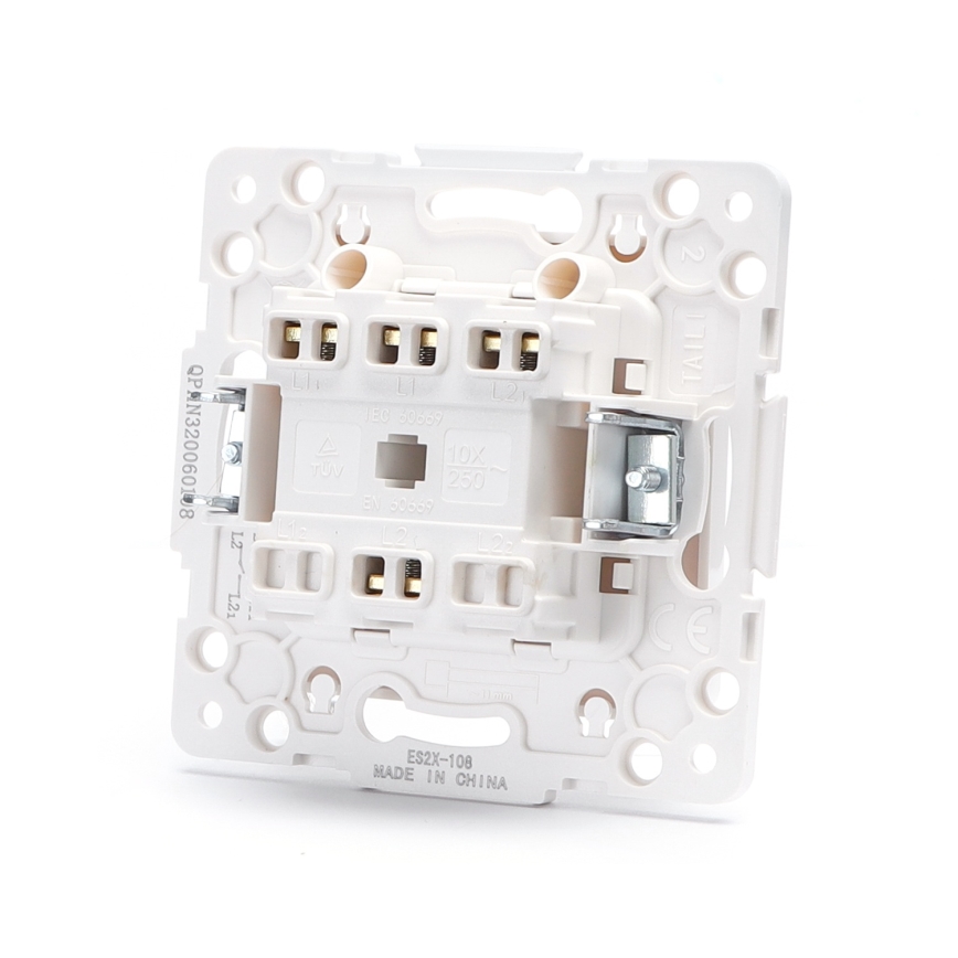 Aigostar - Interruttore deviatore doppio per scale senza cornice n. 6 bianco