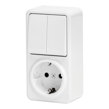 Aigostar - Interruttore domestico 2P con presa 1x10A/250V SCHUKO