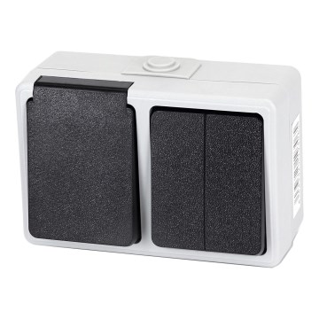 Aigostar - Interruttore domestico per corrente alternata con presa 250V/16A IP54