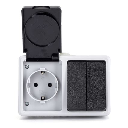 Aigostar - Interruttore domestico per corrente alternata con presa 250V/16A IP54