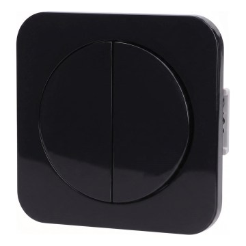 Aigostar - Interruttore doppio con cornice n. 1 nero