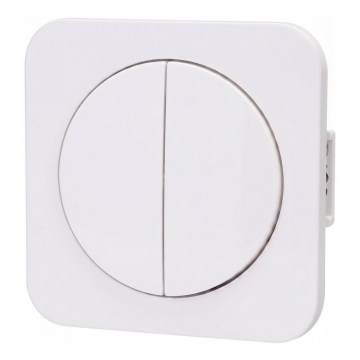 Aigostar - Interruttore doppio con cornice n. 6+6 bianco