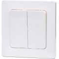 Aigostar - Interruttore doppio con placca n. 5, bianco