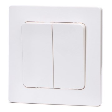 Aigostar - Interruttore doppio con placca n. 5, bianco