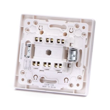 Aigostar - Interruttore doppio con placca n. 5, bianco