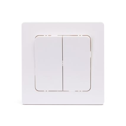 Aigostar - Interruttore doppio con placca n. 5, bianco