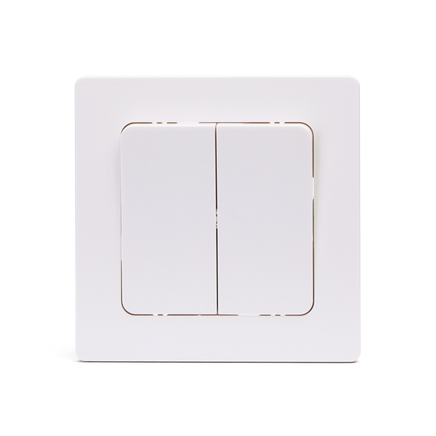 Aigostar - Interruttore doppio con placca n. 5, bianco