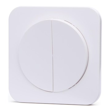 Aigostar - Interruttore doppio con placca n. 6, bianco