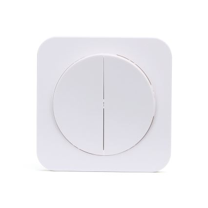 Aigostar - Interruttore doppio con placca n. 6, bianco