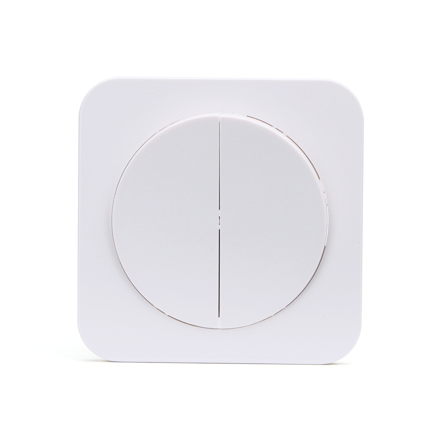 Aigostar - Interruttore doppio con placca n. 6, bianco