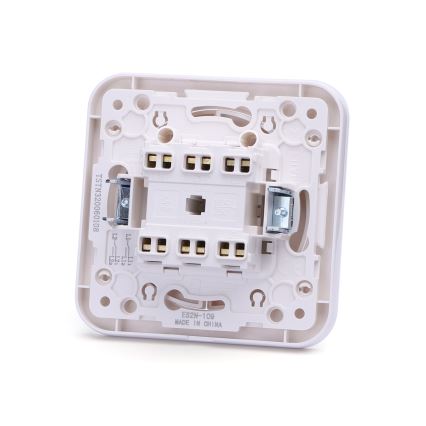 Aigostar - Interruttore doppio con placca n. 7, colore bianco