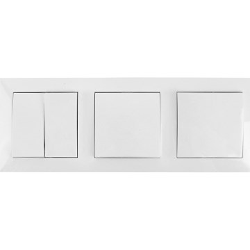Aigostar - Interruttore doppio n. 6+6 e 2x interruttore singolo n. 1 bianco