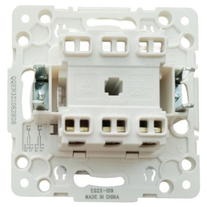 Aigostar - Interruttore doppio senza cornice n. 1, argento