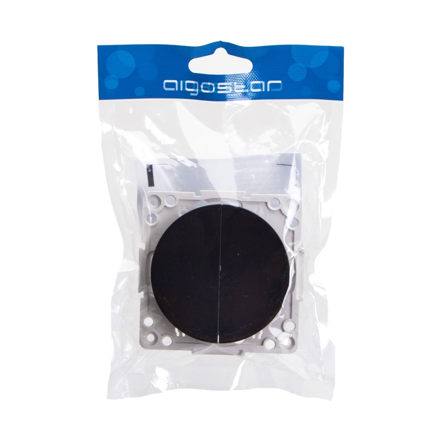 Aigostar - Interruttore doppio senza cornice n. 1 nero