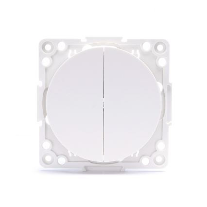 Aigostar - Interruttore doppio senza cornice n. 5 bianco
