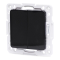 Aigostar - Interruttore doppio senza cornice n. 5 nero