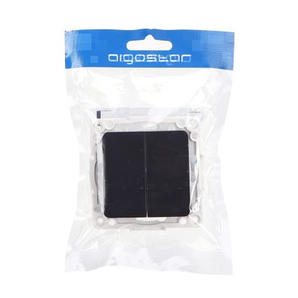 Aigostar - Interruttore doppio senza cornice n. 5 nero