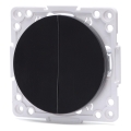 Aigostar - Interruttore doppio senza cornice n. 5 nero