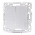 Aigostar - Interruttore doppio senza cornice n. 6+6 bianco