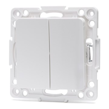 Aigostar - Interruttore doppio senza cornice n. 6+6 bianco