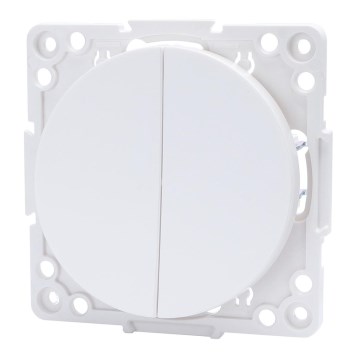 Aigostar - Interruttore doppio senza cornice n. 6+6 bianco