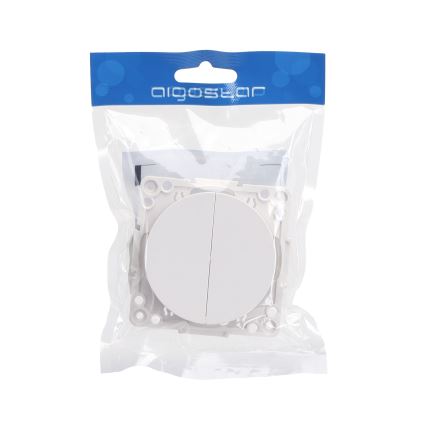 Aigostar - Interruttore doppio senza cornice n. 6+6 bianco