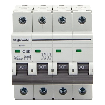 Aigostar - Interruttore magnetotermico 4 poli 4P-40A-C 400V