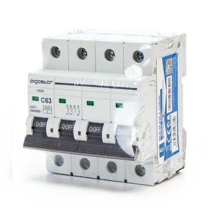 Aigostar - Interruttore magnetotermico 4 poli 4P-63A-C 400V
