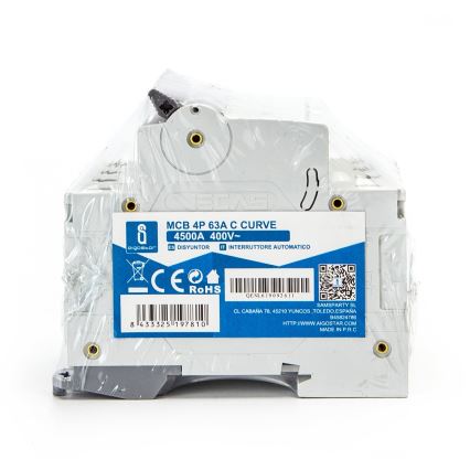 Aigostar - Interruttore magnetotermico 4 poli 4P-63A-C 400V