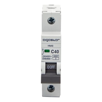 Aigostar - Interruttore magnetotermico monofase 1P-40A-C 230-400V