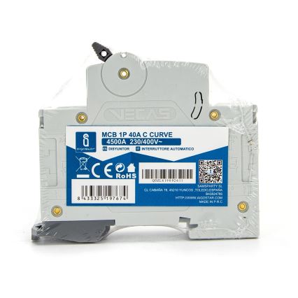 Aigostar - Interruttore magnetotermico monofase 1P-40A-C 230-400V