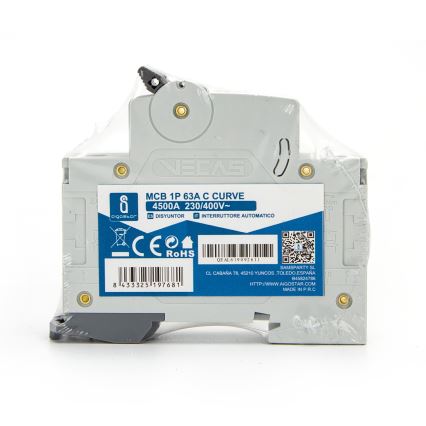 Aigostar - Interruttore magnetotermico monofase 1P-63A-C 230-400V