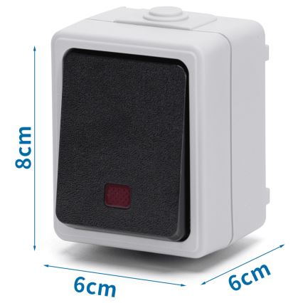Aigostar - Interruttore monopulsante IP54