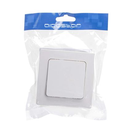 Aigostar - Interruttore singolo con cornice n. 1 bianco